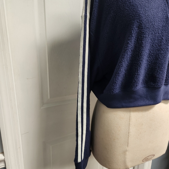 Victoria's Secret PINK Womens Fleece Cropped Polo Sweatshirt.Midnight Navy - Picture 4 of 12